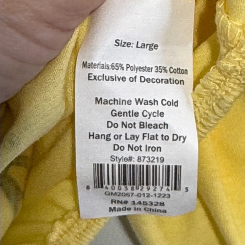 Life Is Good Dog Dress Yellow w/ Flowers Ruffled Hemline in‎ Size L